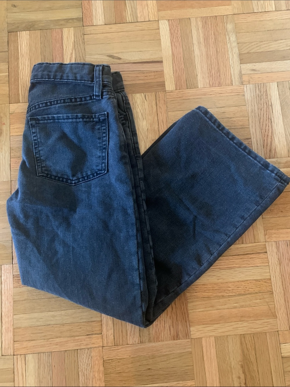 Old Navy High Rise Baggy Wide Leg BLACK WASH Jeans - Girls Size 10